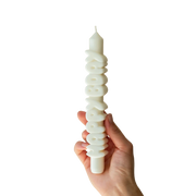 Kerze Taper candle HAPPY BDAY weiss von Taper Candles