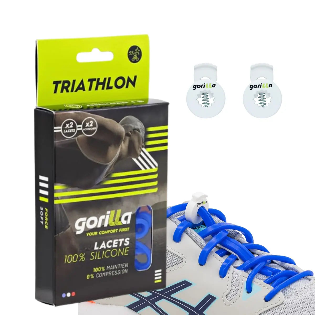 Elastische Schnürsenkel Flexibel Ohne Binden Silikon Triathlon Königsblau von guteszeug.ch