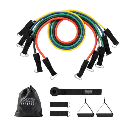 Widerstandsbänder Set 11-Teilig für Ganzkörpertraining von Phoenix Fitness
