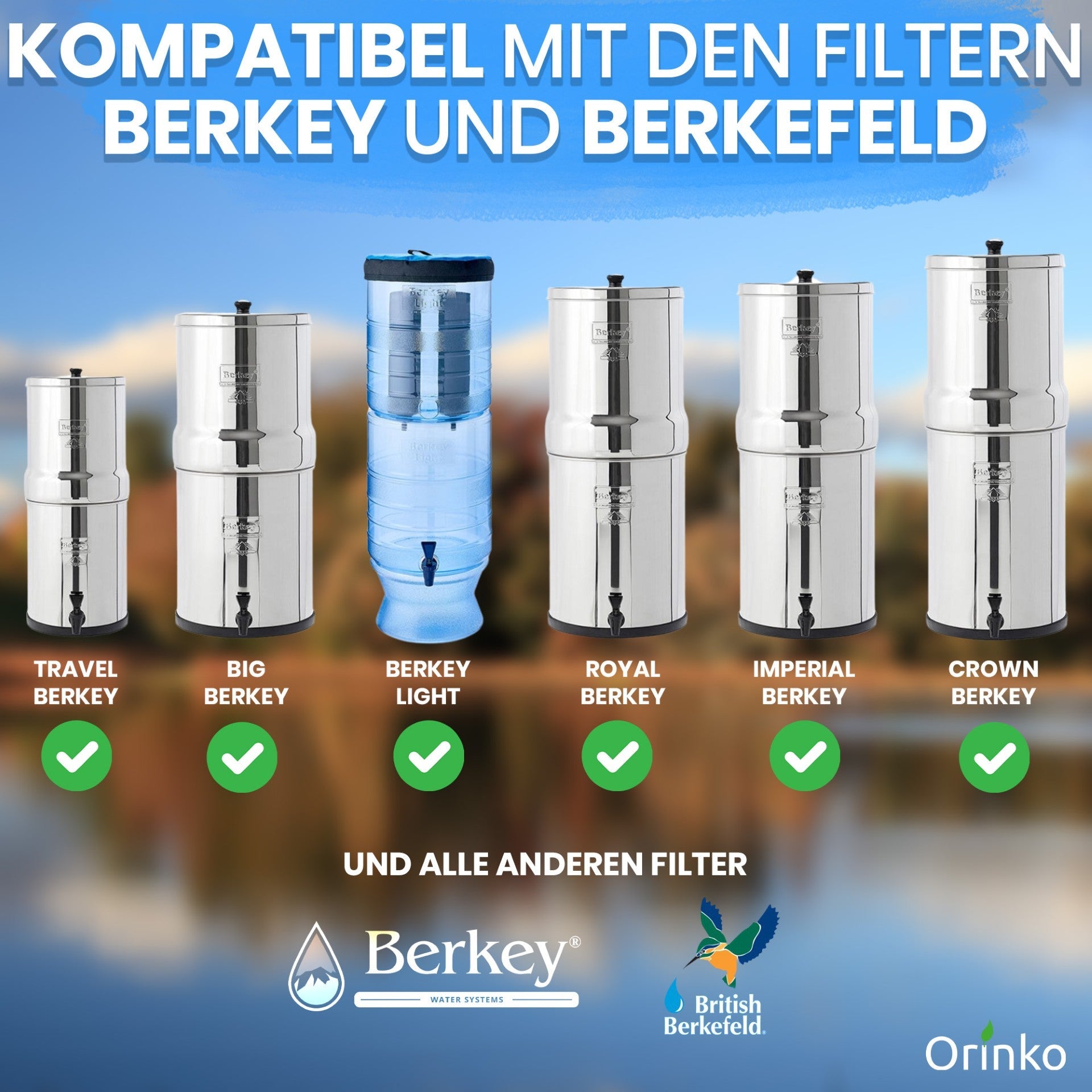 Gravity Wasserfilter für Berkey & Berkefeld 1er von Orinko