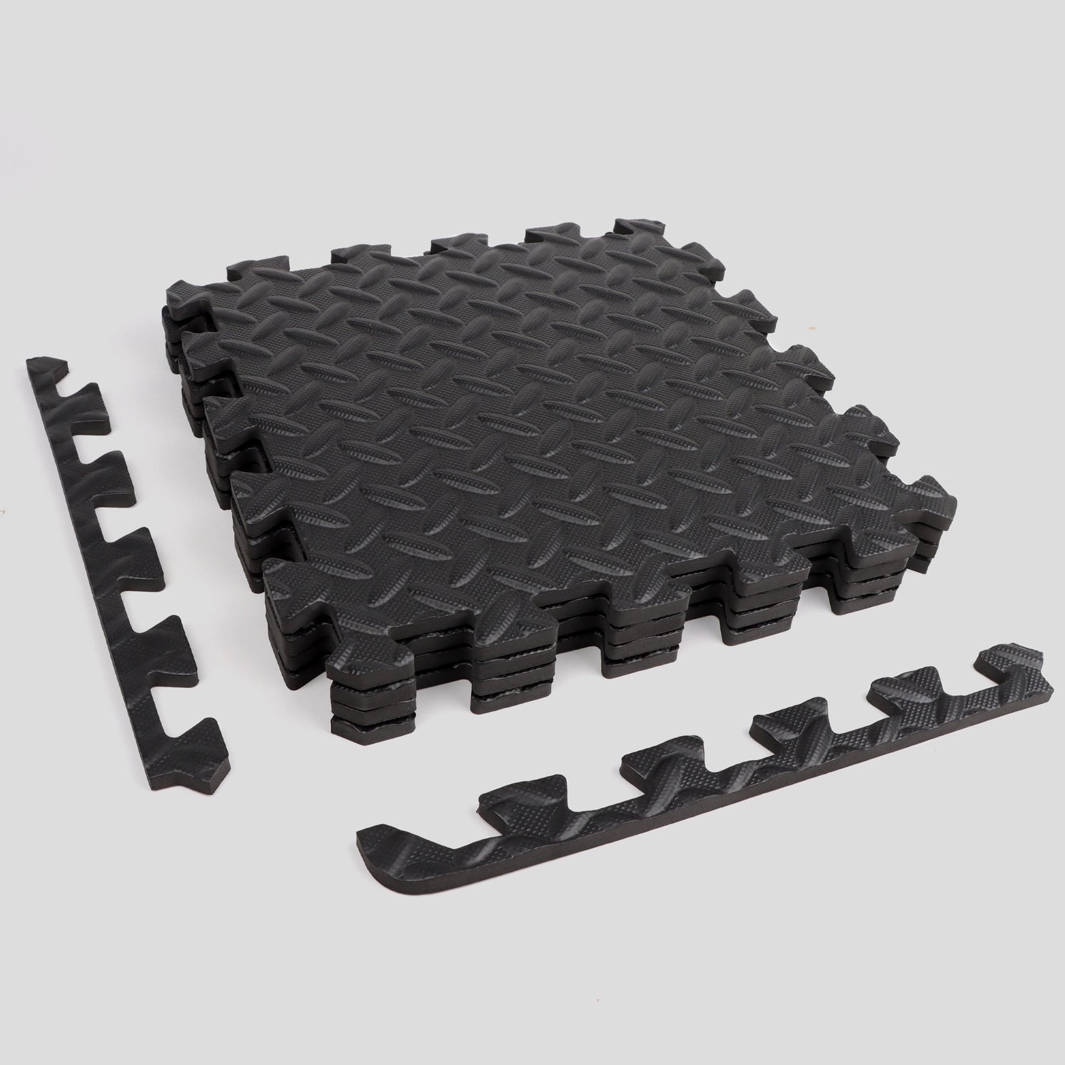 Gym Bodenfliesen 4er Pack 30 x 30 cm Schwarz von Phoenix Fitness