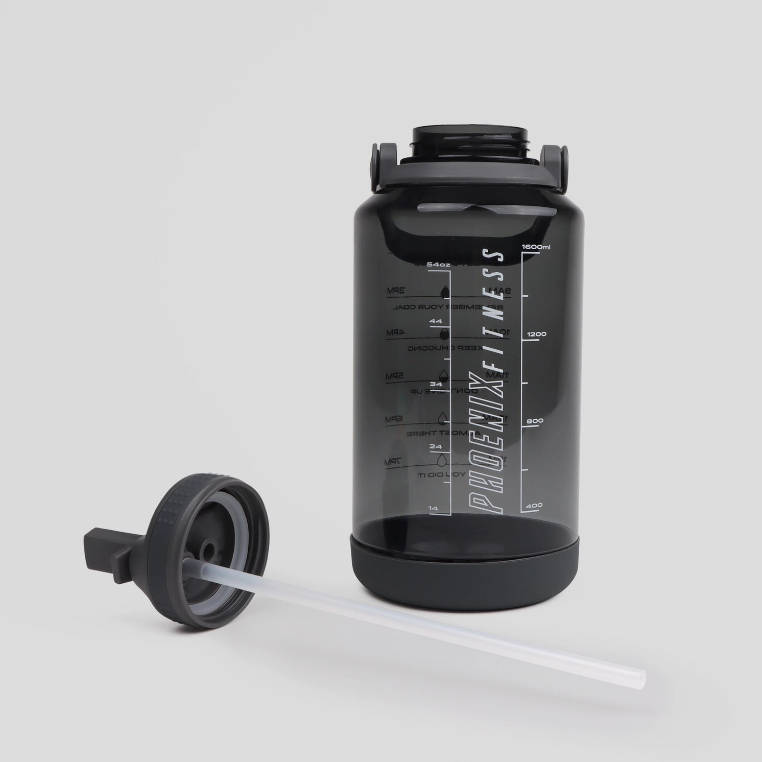 Fitness Motivations Wasserflasche 2 Liter Schiefergrau von Phoenix Fitness