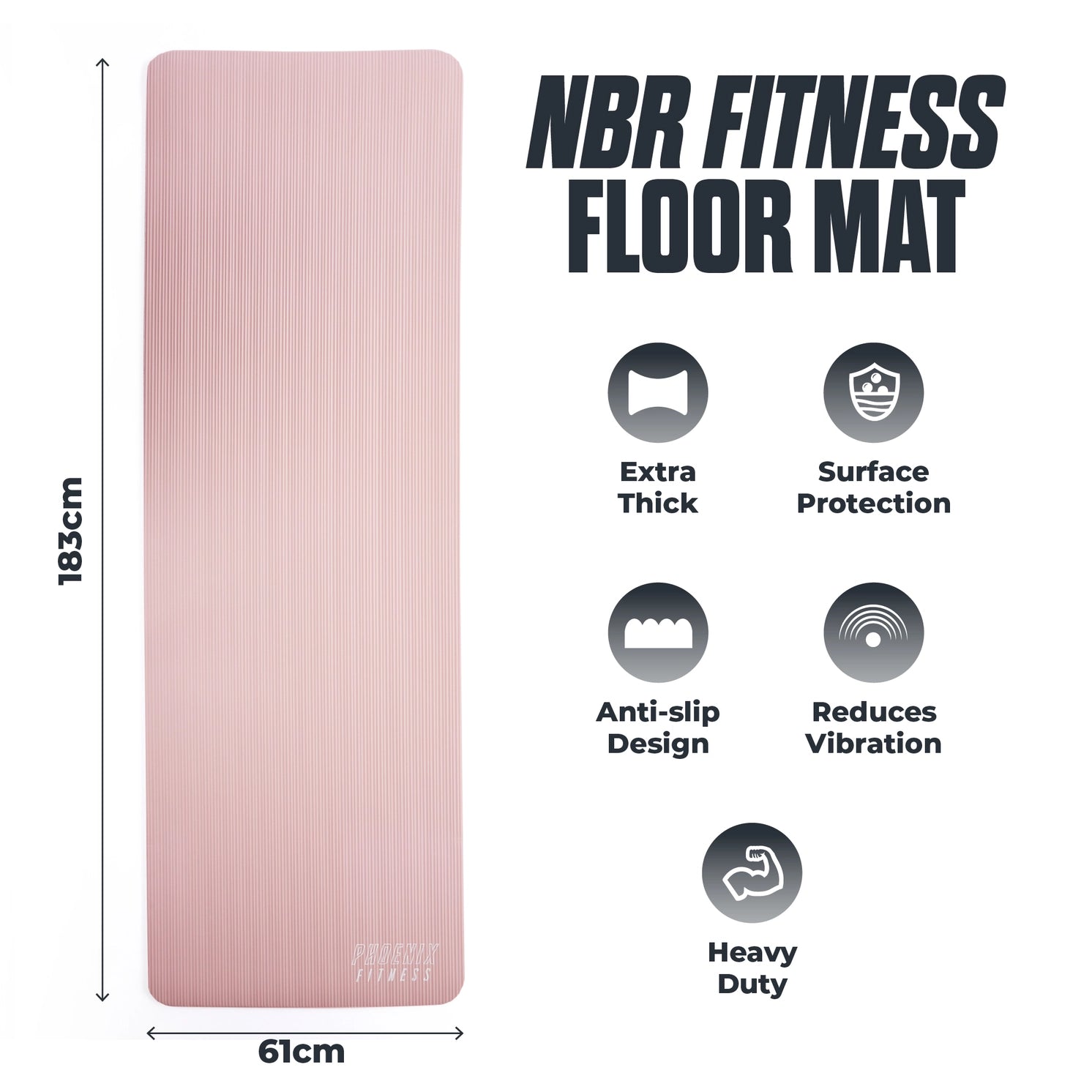 Fitnessmatte aus NBR-Schaum Pink von Phoenix Fitness