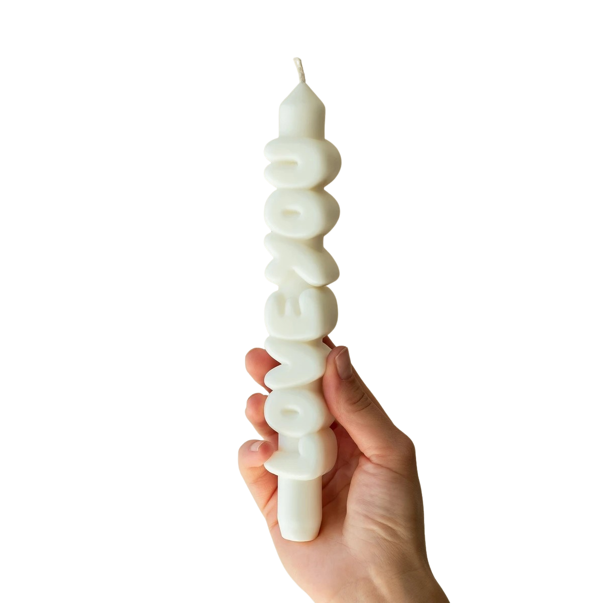 Kerze Taper candle LOVE YOU weiss von Taper Candles