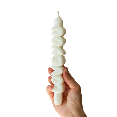 Kerze Taper candle LOVE YOU weiss von Taper Candles