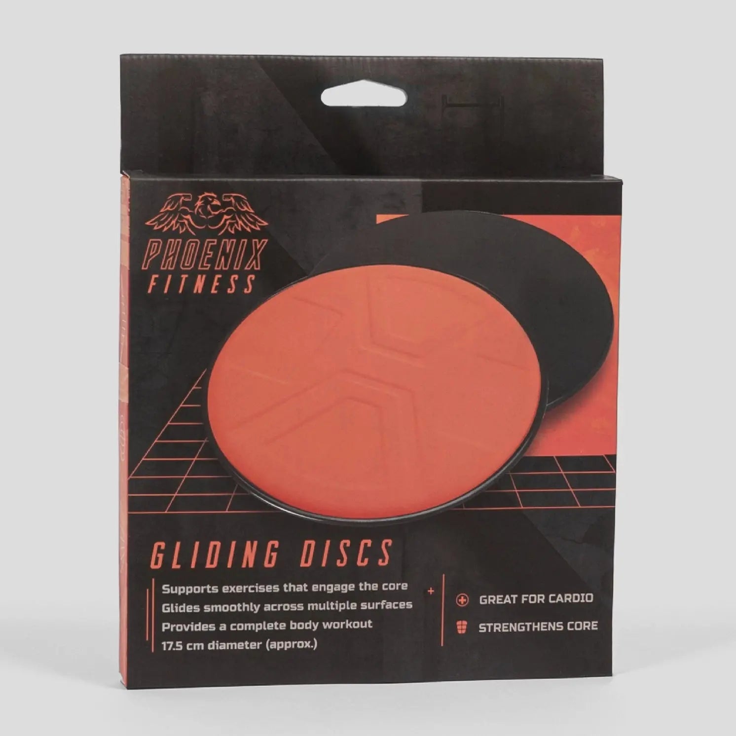 Gleit-Discs Doppelseitig 2 Stück Schwarz-Orange von Phoenix Fitness