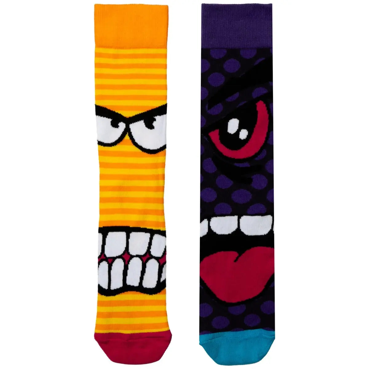Einzelne Socken im 6er Pack, THE STRESS HEADS Bunte Monster, Gr. 39-46, mit Geschenkbox von guteszeug.ch