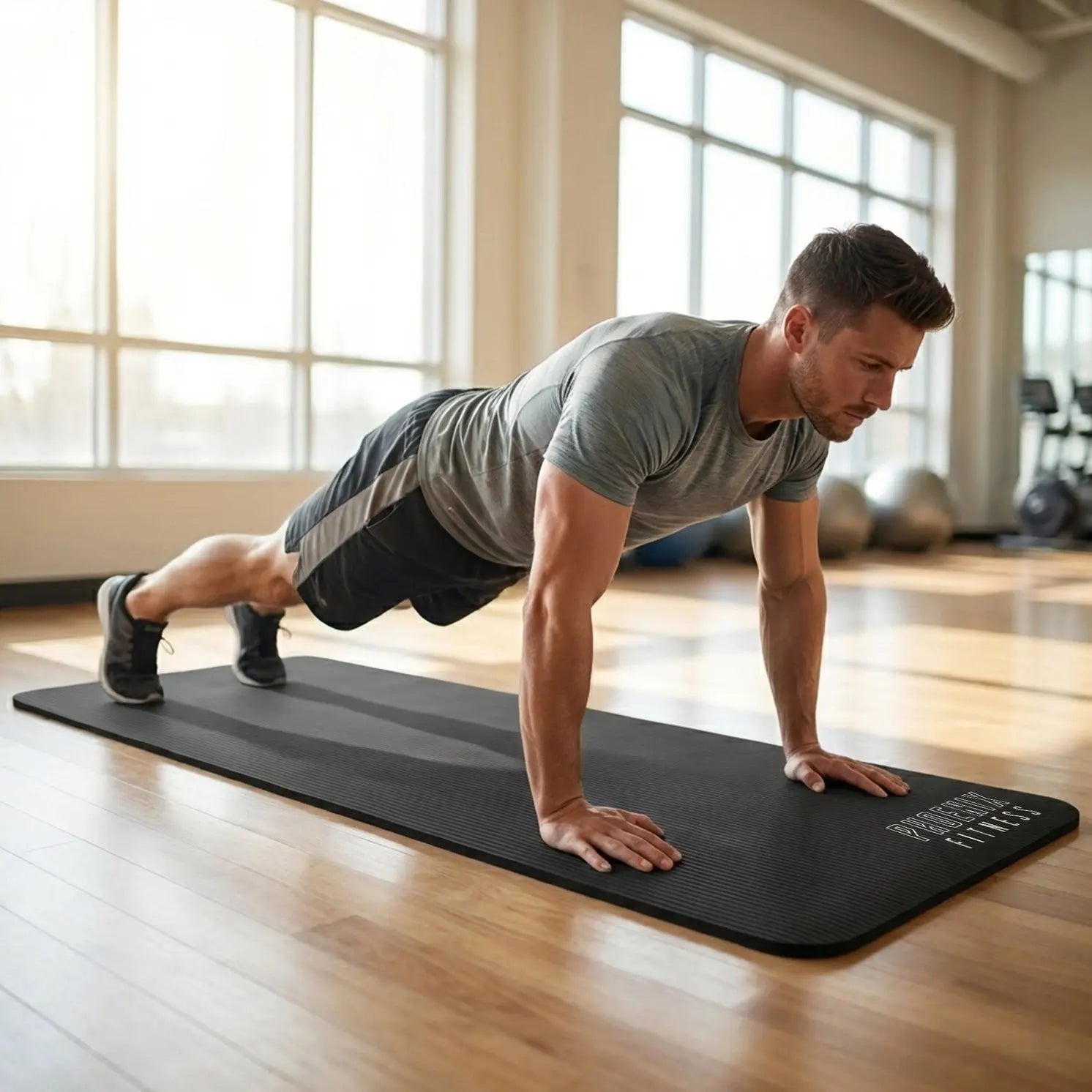 Fitnessmatte aus NBR-Schaum Schwarz von Phoenix Fitness