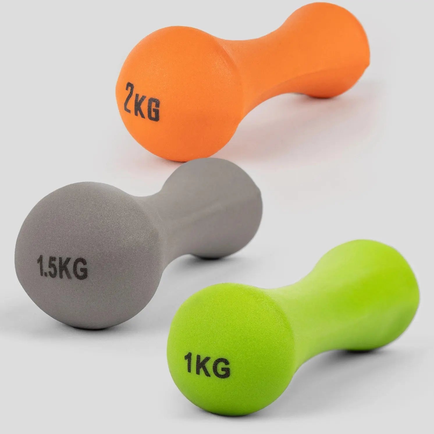 Kurzhantel 1,5 Kilo Mit Neopren-Beschichtung Grau von Phoenix Fitness