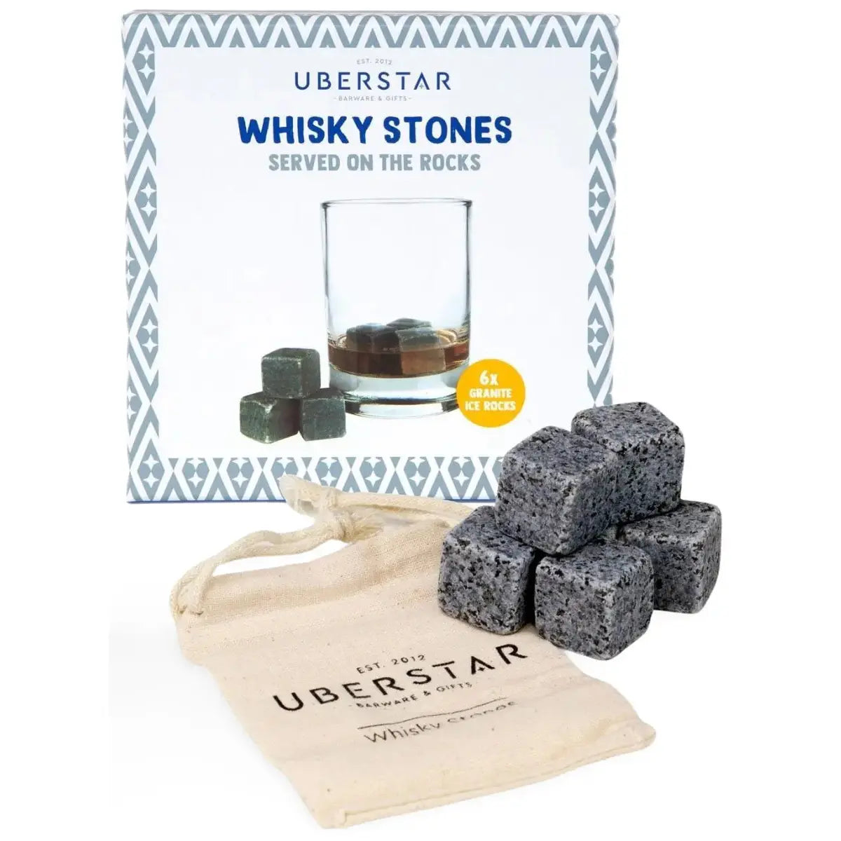 Whisky-Steine 6er-Pack mit Tasche von Uberstar