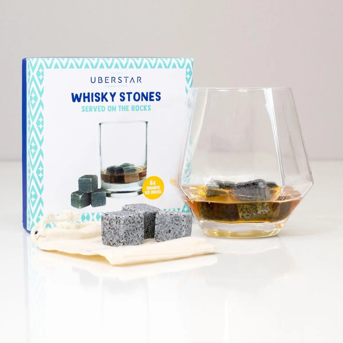 Whisky-Steine 6er-Pack mit Tasche von Uberstar