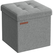 Faltbarer Aufbewahrungshocker klein 30x30 cm hellgrau von Songmics