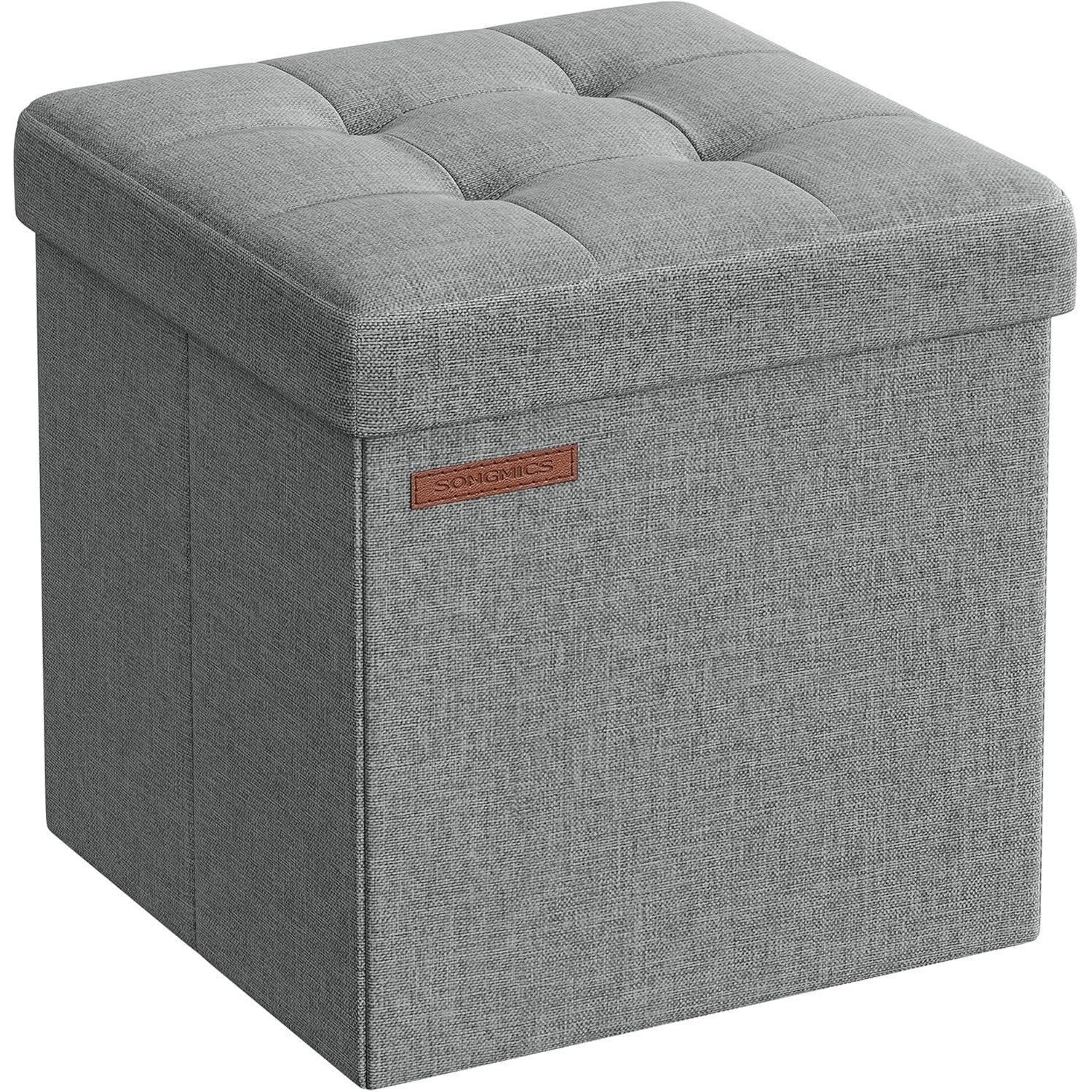 Faltbarer Aufbewahrungshocker klein 30x30 cm hellgrau von Songmics