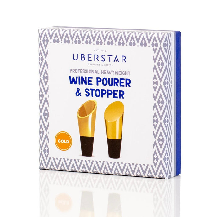 Weinausgiesser & Weinstopper 2er-Set Gold von Uberstar