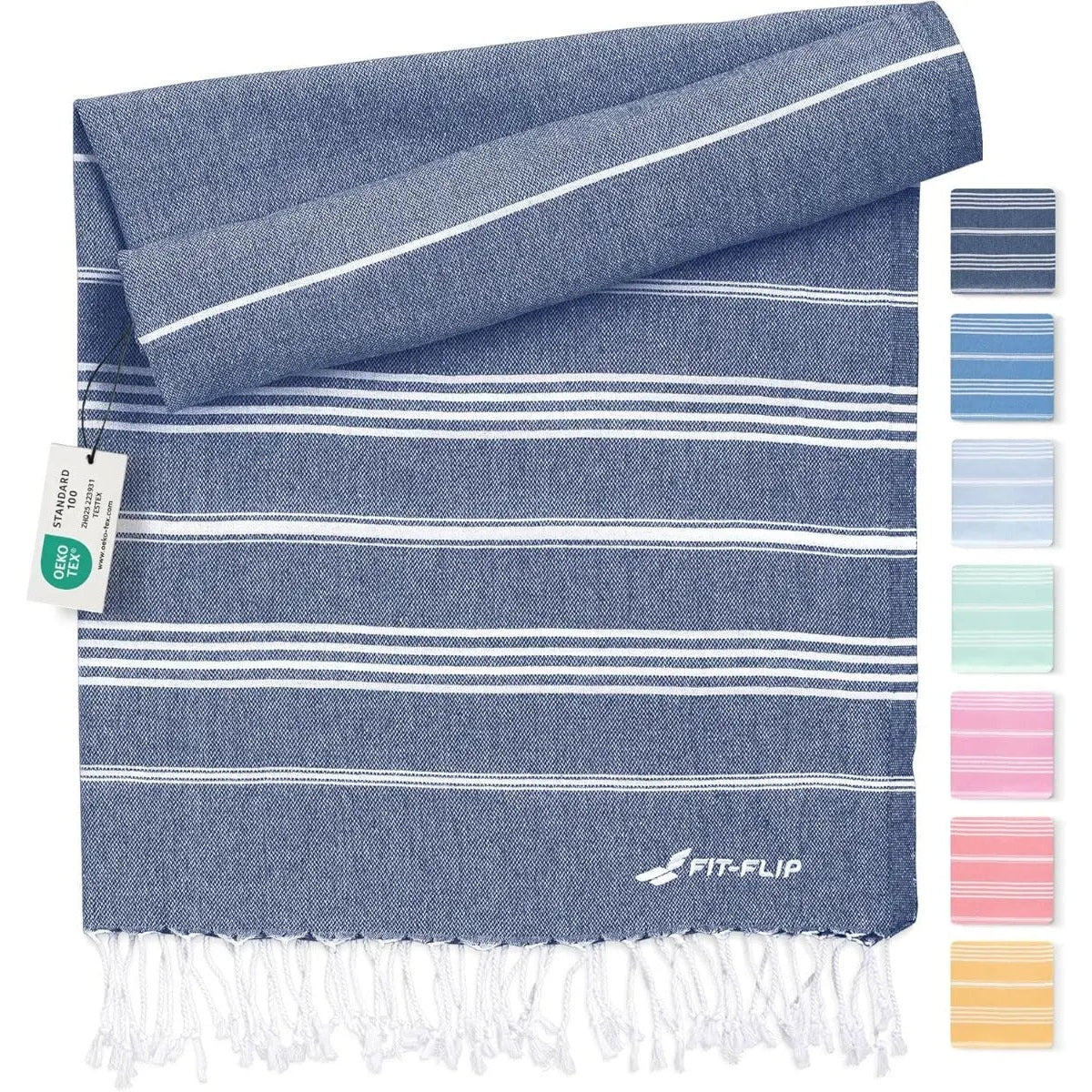 Hamamtuch Baumwolle Recycelt 100x200cm Navy - Sultan von Fit-Flip