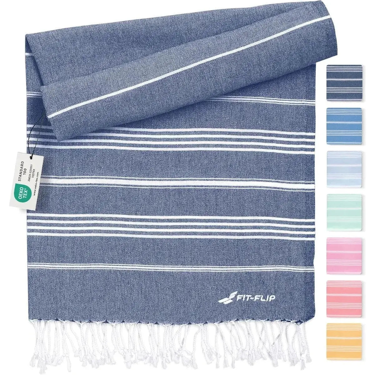 Hamamtuch Baumwolle Recycelt 100x200cm Navy - Sultan von Fit-Flip