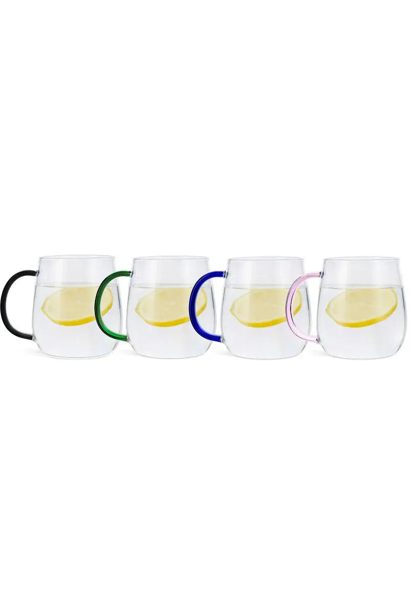 Glastassen farbige Henkel 4er-Set von Uberstar