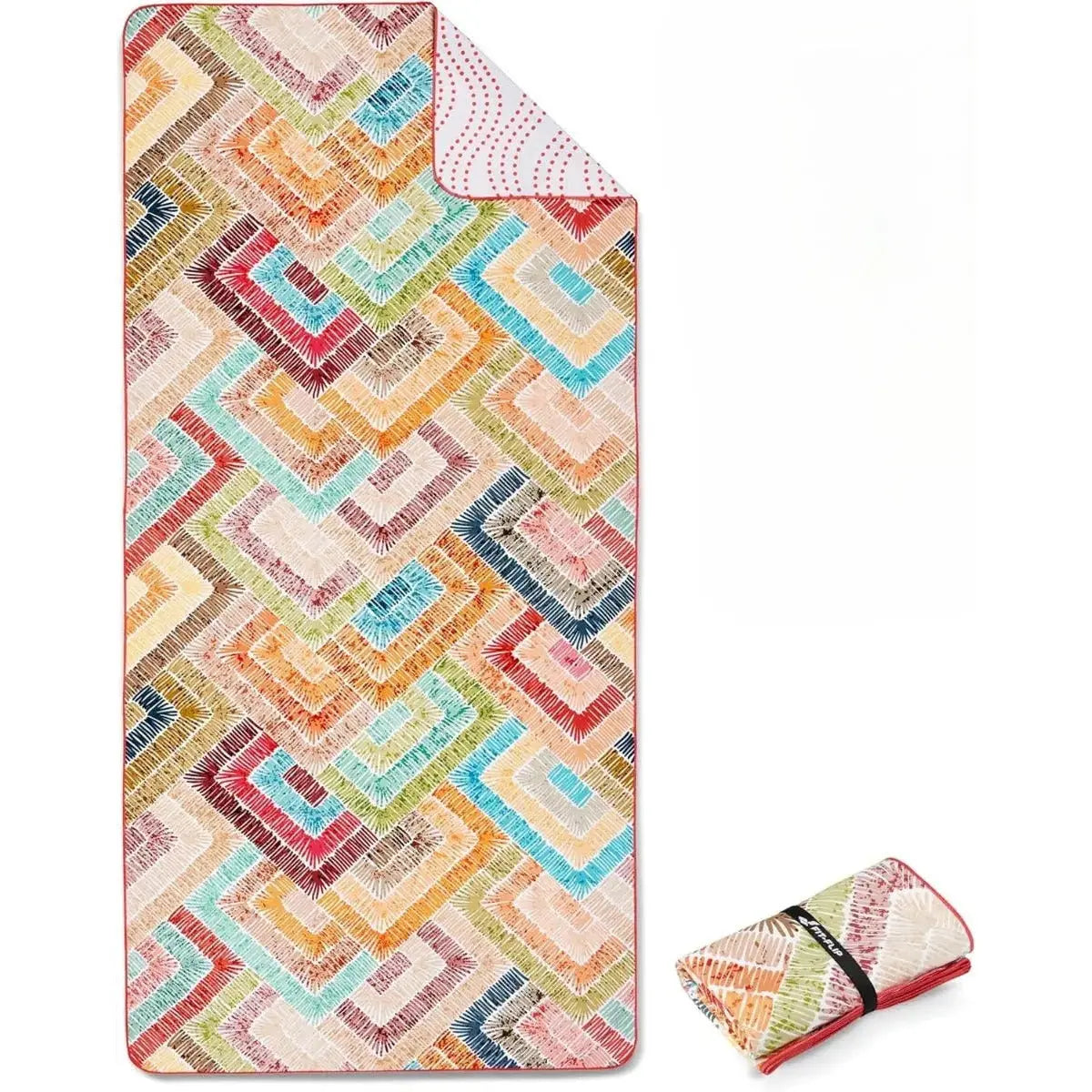 Strandtuch XXL Mikrofaser schnelltrocknendes Badetuch 200x90cm Squares von guteszeug.ch