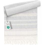Hamamtuch Baumwolle Recycelt 100x200cm Light Grey - Diamond von guteszeug.ch