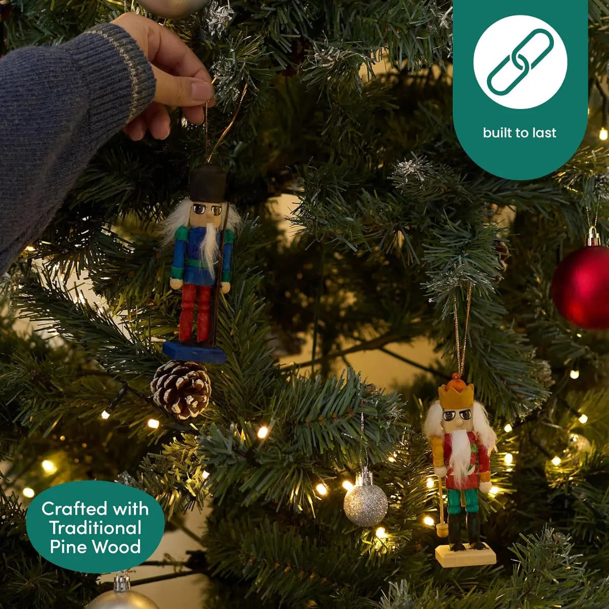 Weihnachts-Nussknacker Holz Paint Your Own 6 Stück von Twiddlers