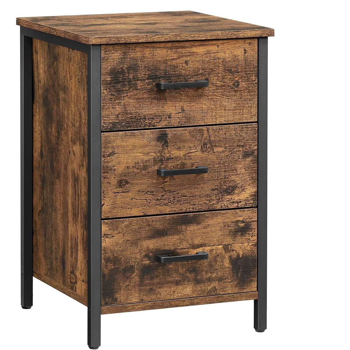 Nachttisch 3 Schubladen 40x40x60 cm Vintage Industrial von Songmics