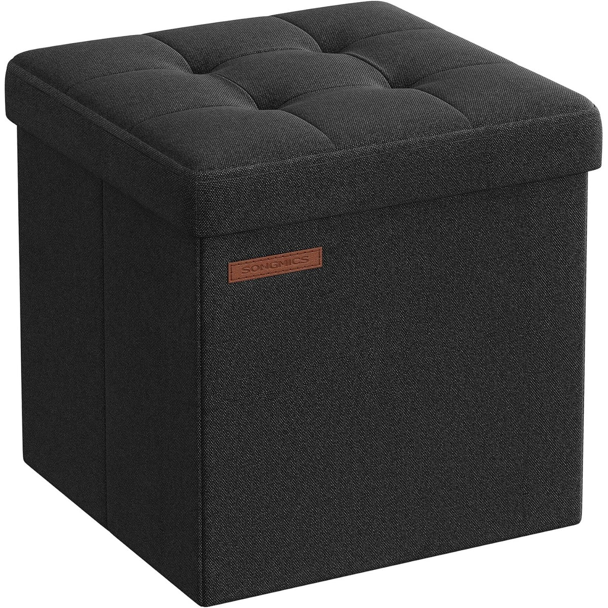 Sitzhocker mit Stauraum 30x30x30 cm Schwarz faltbar von Songmics