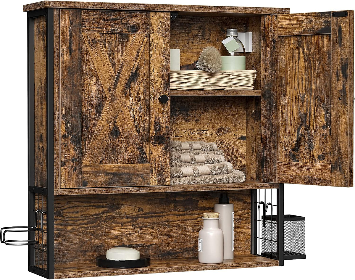 Waschbecken-Wandschrank 60x16x60 cm Industrial Braun von Songmics