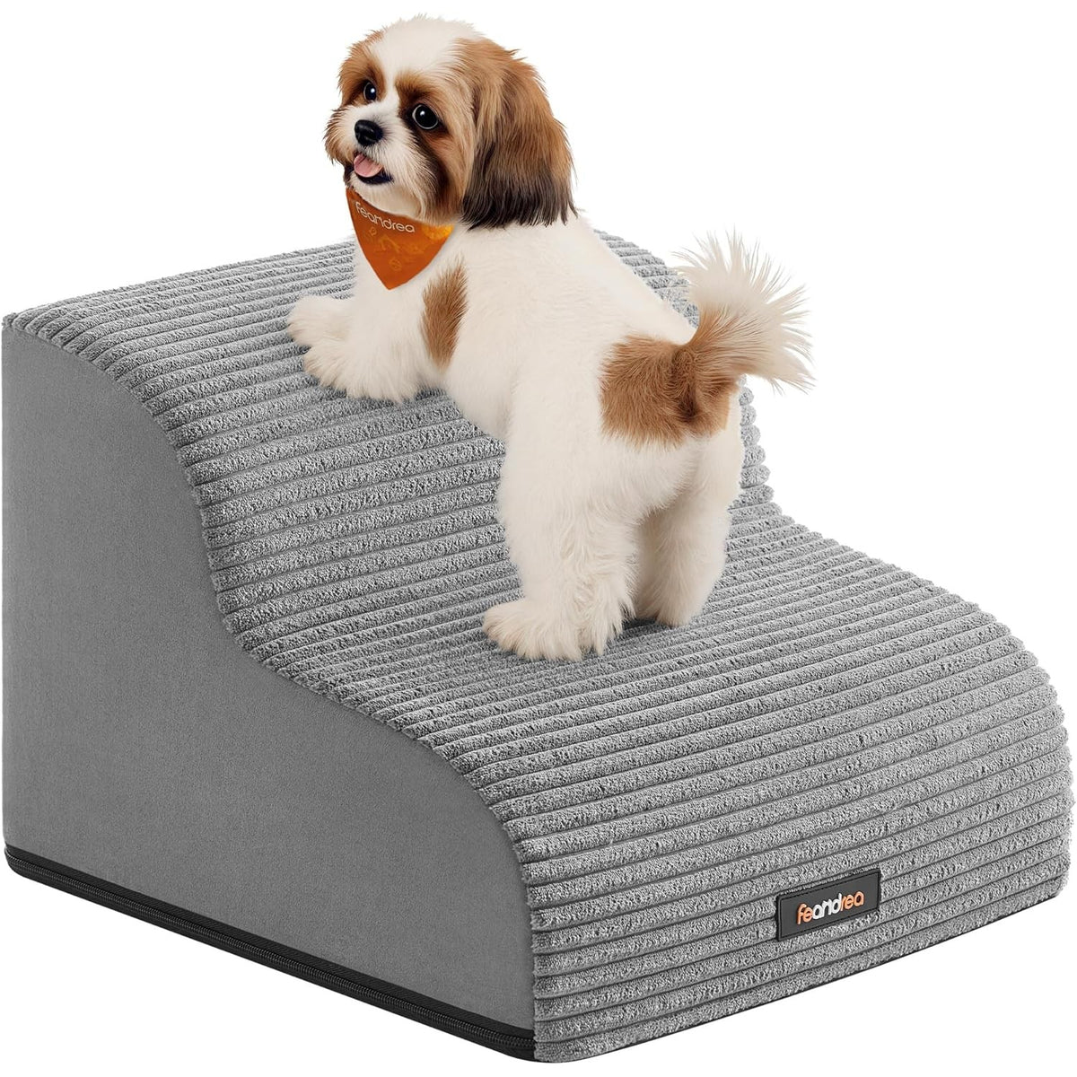 Haustiertreppe 2 Stufen Hundetreppe 40x40x30 cm Grau von Songmics