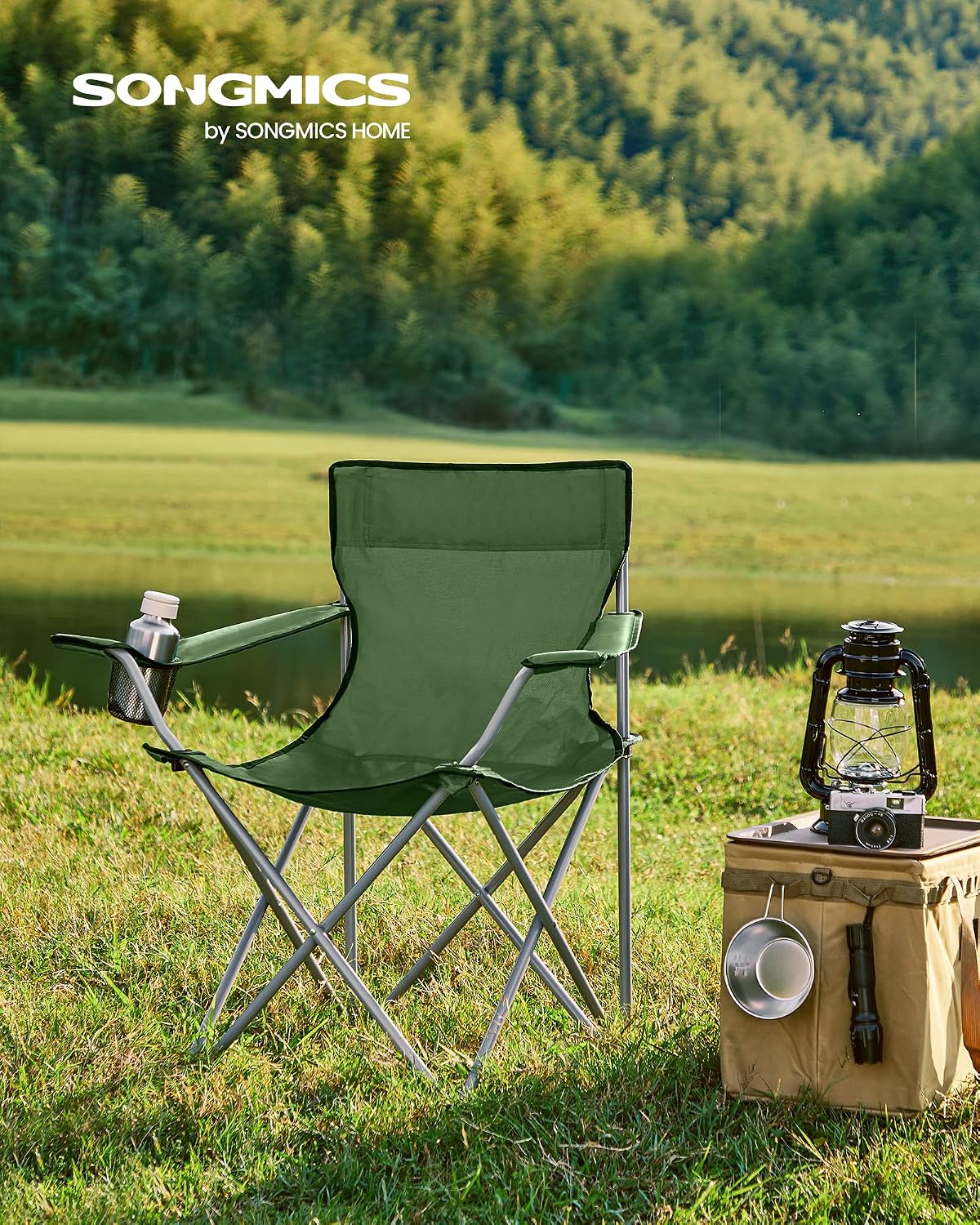Campingstuhl 2er Set Faltstuhl 120 kg Seladongrün von Songmics