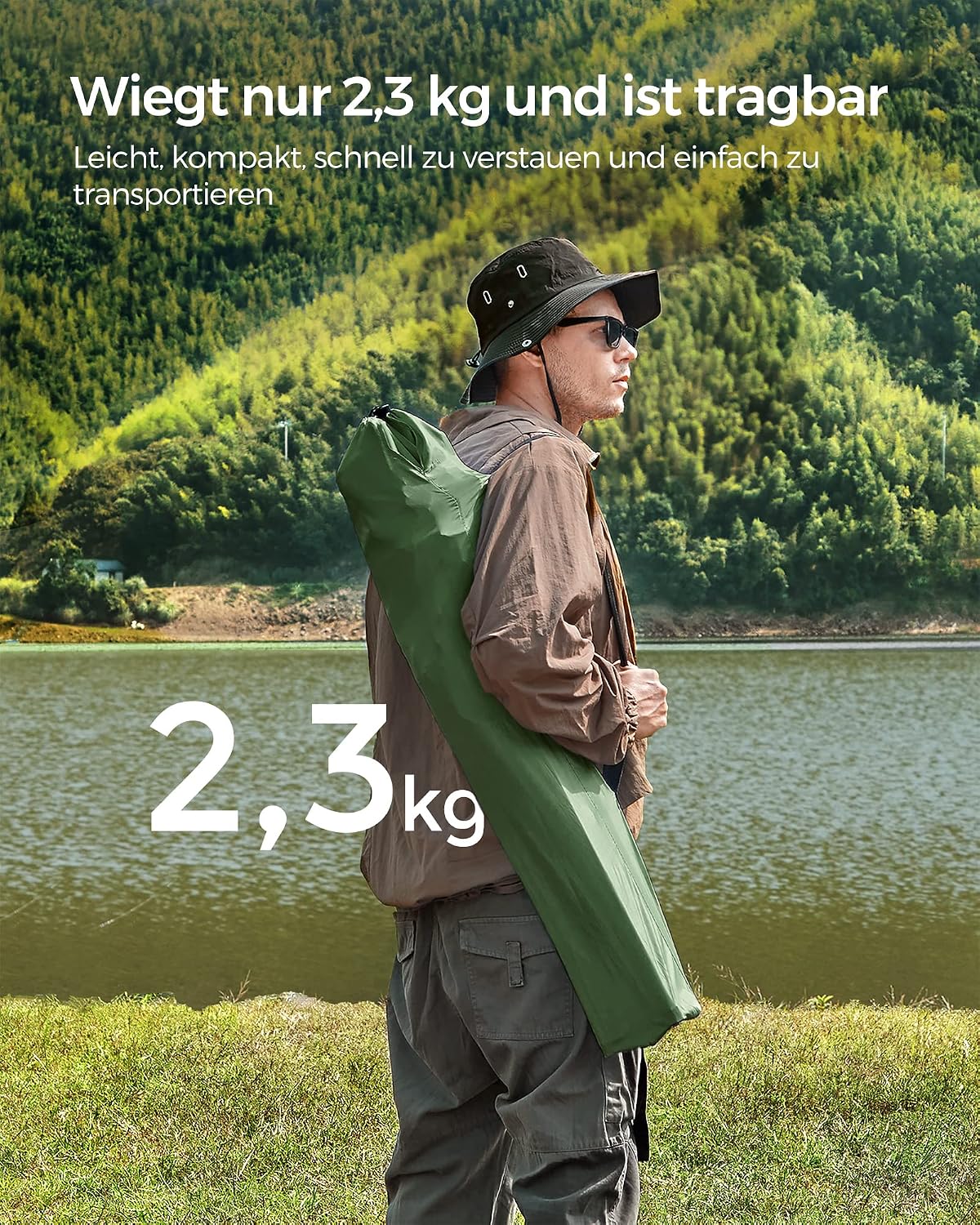 Campingstuhl 2er Set Faltstuhl 120 kg Seladongrün von Songmics