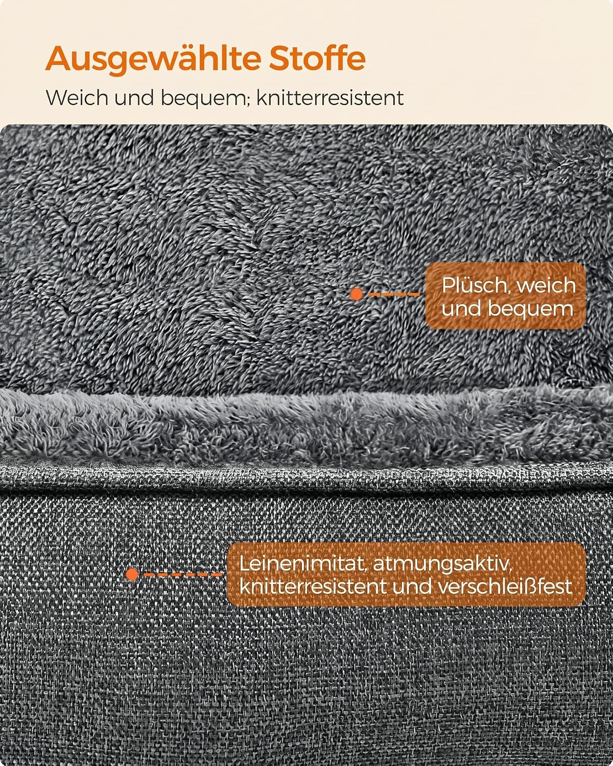 Hundebett 70x55x21 cm Hundesofa Grau rutschfest von Songmics