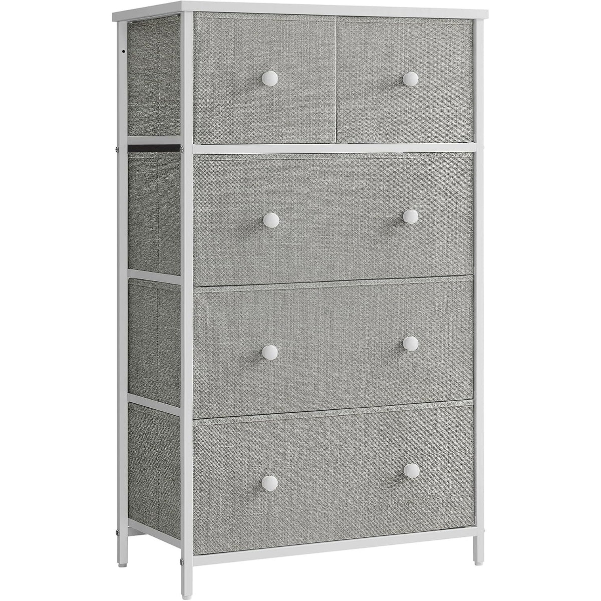 Schubladenkommode 5 Stoffschubladen 56x30x93 cm Braun von Songmics