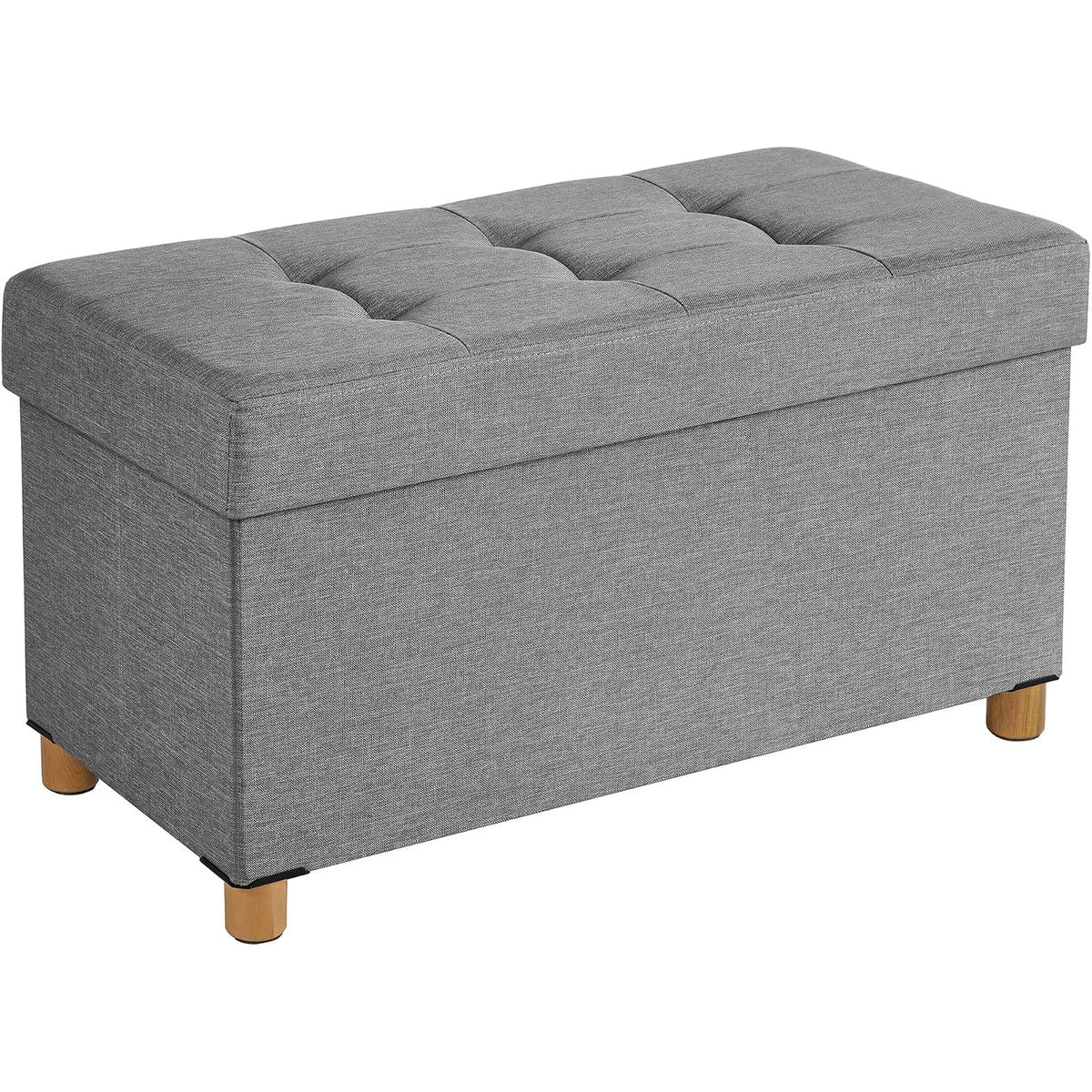 Sitzbank mit Stauraum 76x38x40 cm Chesterfield Grau von Songmics