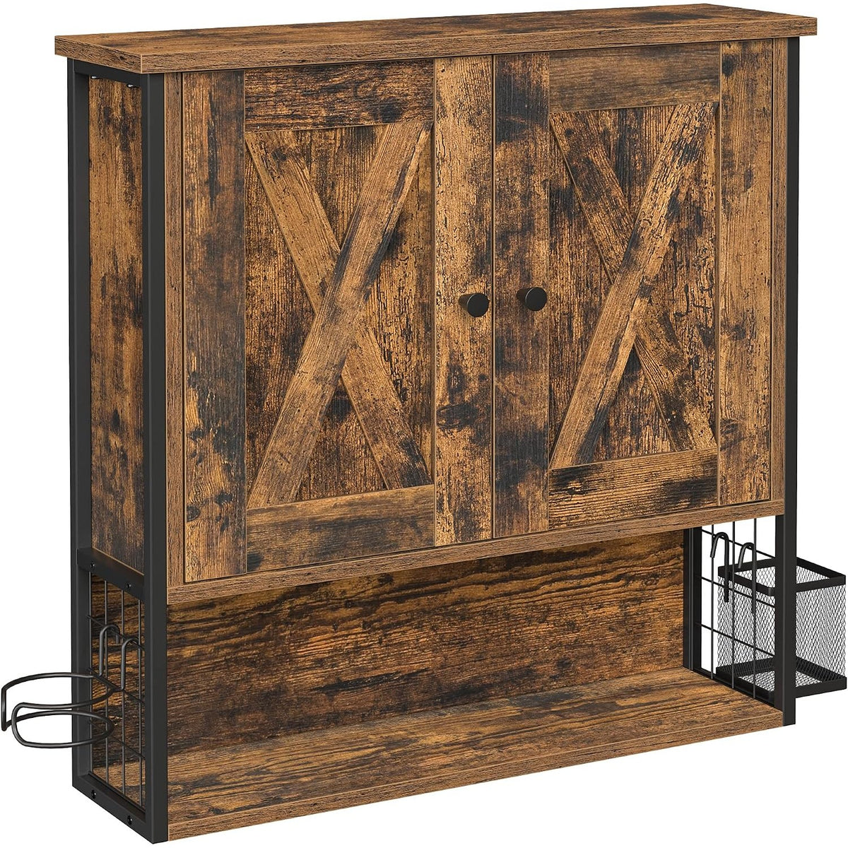 Waschbecken-Wandschrank 60x16x60 cm Industrial Braun von Songmics