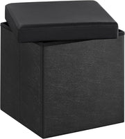 Sitzhocker mit Stauraum 38x38x38 cm Schwarz Kunstleder von Songmics