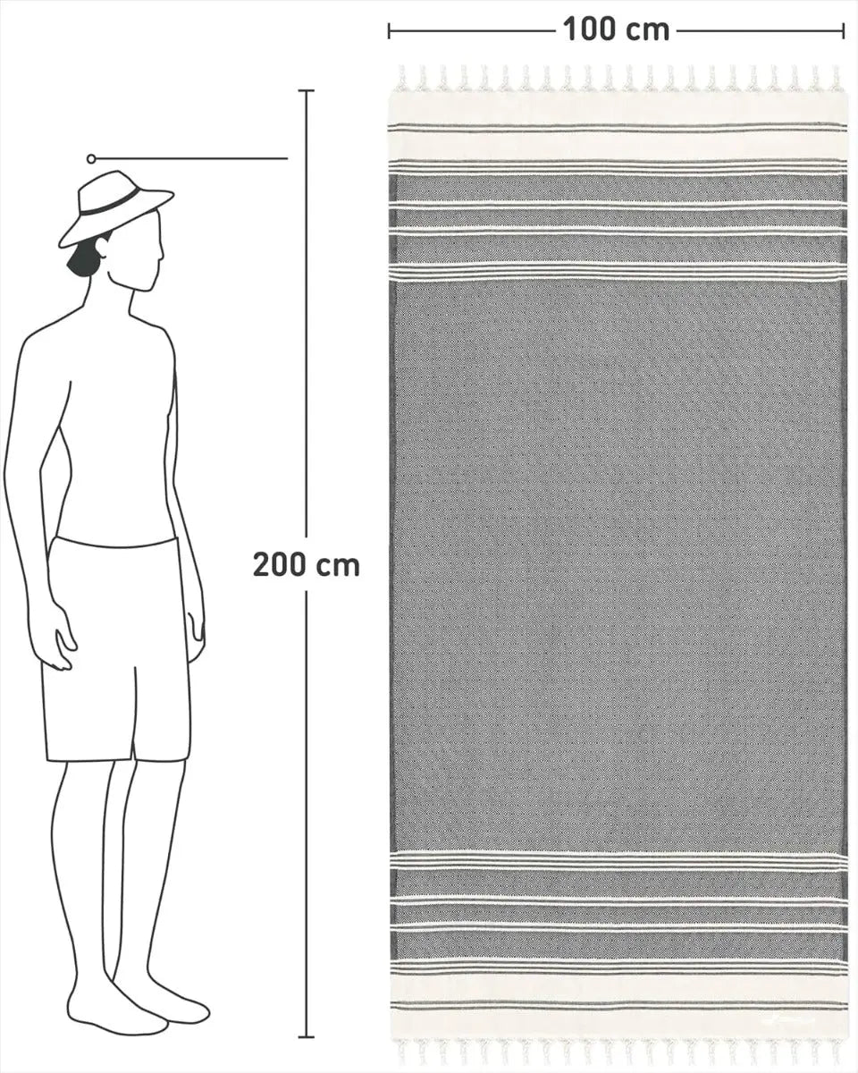 Hamamtuch Baumwolle Recycelt 100x200cm Anthracite - Diamond von guteszeug.ch