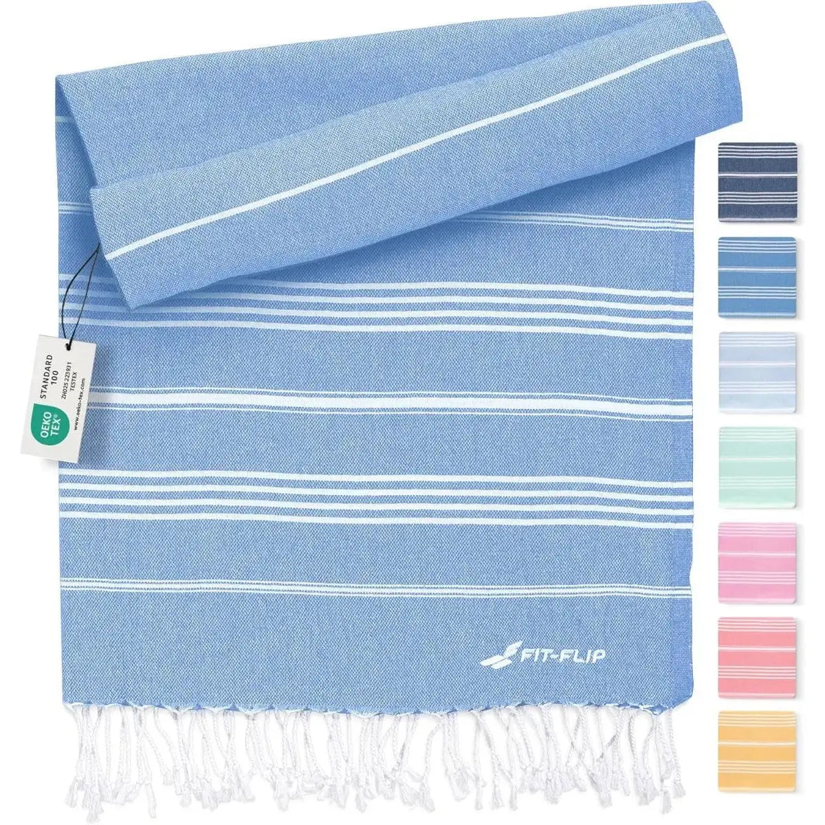 Hamamtuch Baumwolle Recycelt 100x200cm Blue - Sultan von Fit-Flip