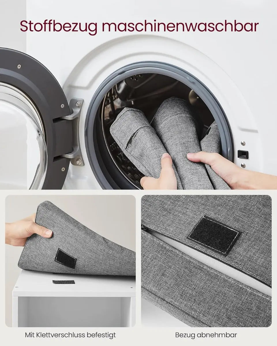 Schuhbank Stauraum Sitzfläche Verstellbar Weiss Grau von Songmics
