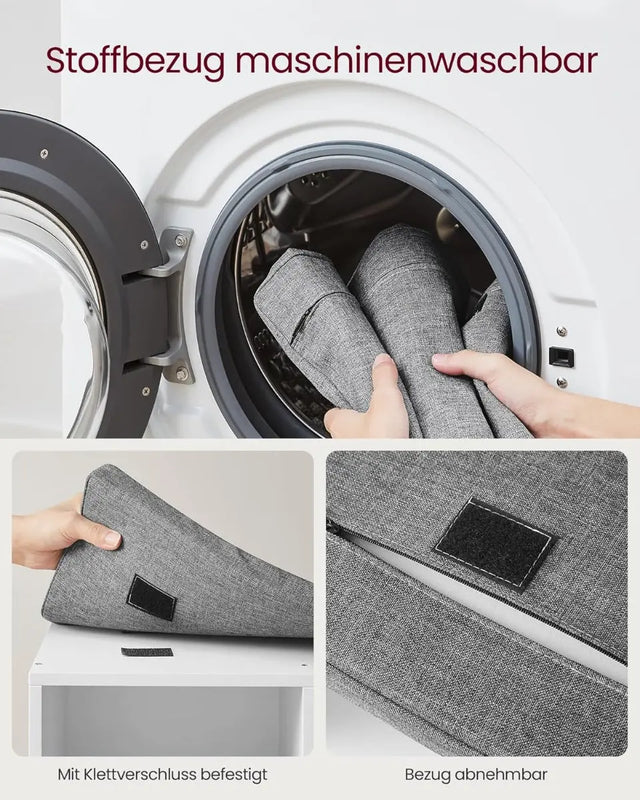 Schuhbank Stauraum Sitzfläche Verstellbar Weiss Grau von Songmics