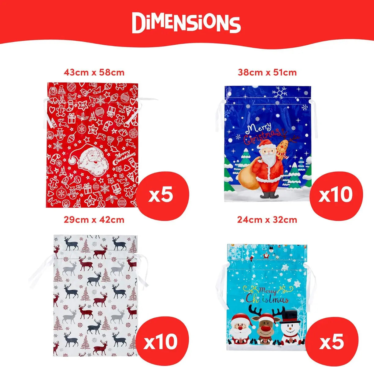 Geschenkbeutel Weihnachten 30 Stück von Twiddlers