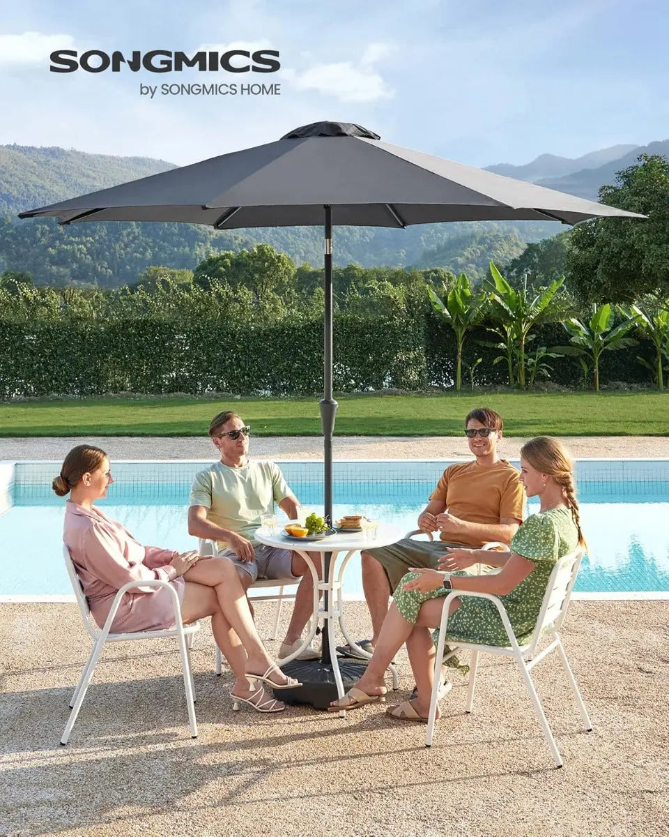 Gartenschirm knickbar UV-Schutz UPF50+ grau von Songmics