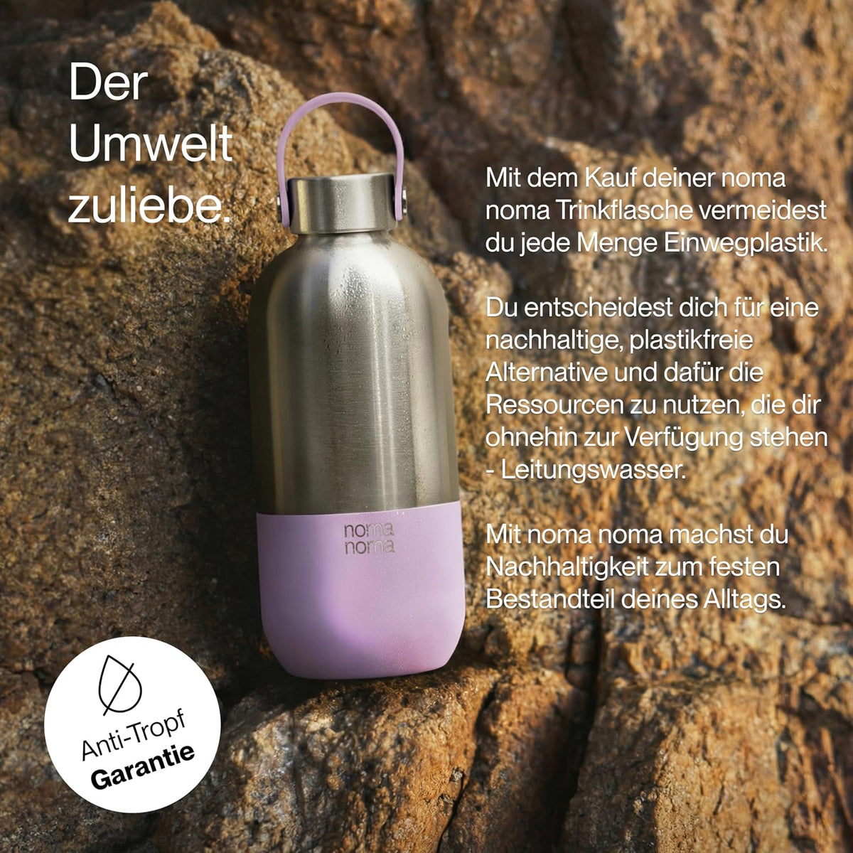 Trinkflasche Edelstahl auslaufsicher 500ml Lavender Purple von guteszeug.ch