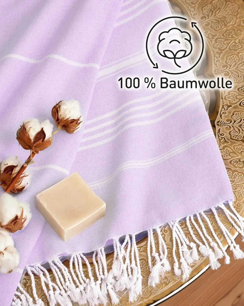 Hamamtuch Baumwolle Recycelt 100x200cm Lilac - Sultan von guteszeug.ch