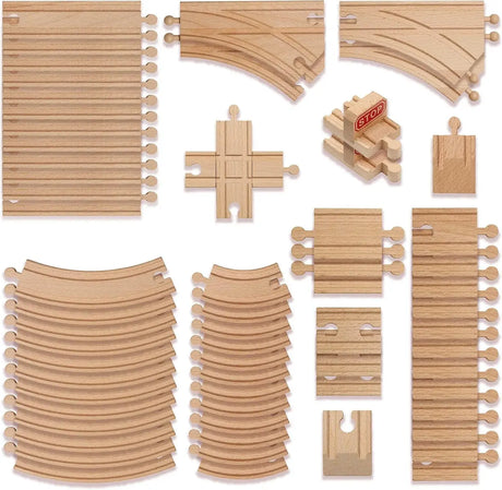 Holzeisenbahn 64-teilig von Twiddlers