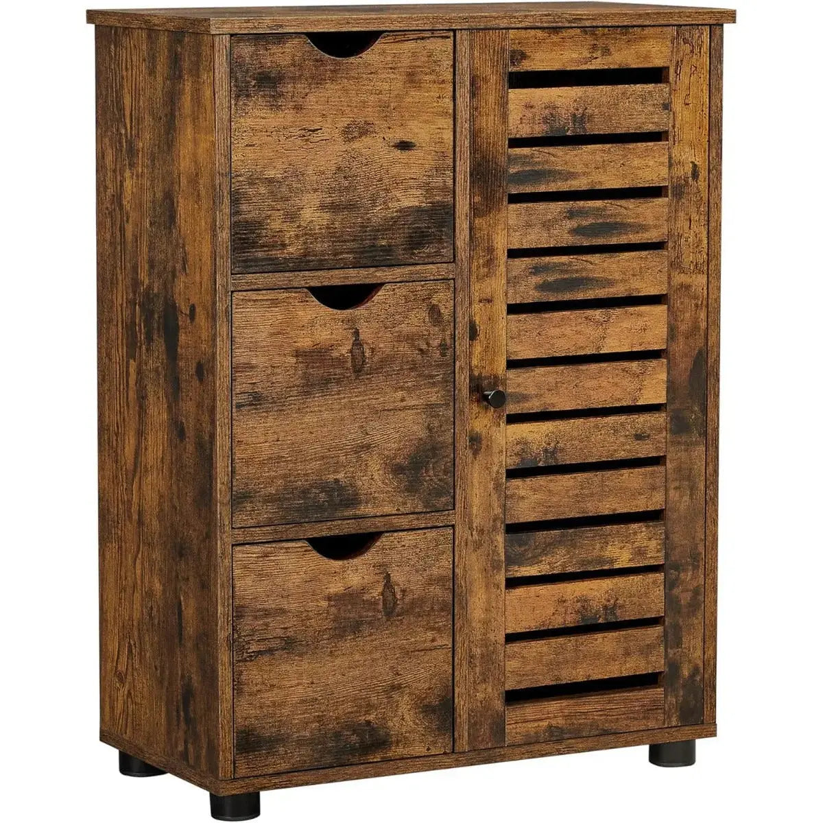 Badezimmerschrank mit Schubladen und Tür vintagebraun von Songmics