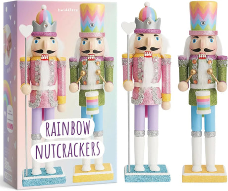 Weihnachts-Nussknacker Soldat Rainbow 2er-Set 30cm von Twiddlers