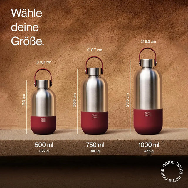 Trinkflasche Edelstahl auslaufsicher 750ml Grenadine Red von noma noma
