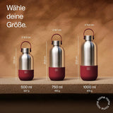 Trinkflasche Edelstahl auslaufsicher 1000ml Grenadine Red von noma noma