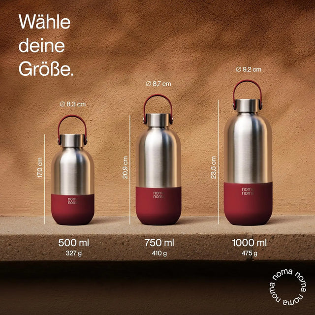 Trinkflasche Edelstahl auslaufsicher 1000ml Grenadine Red von noma noma