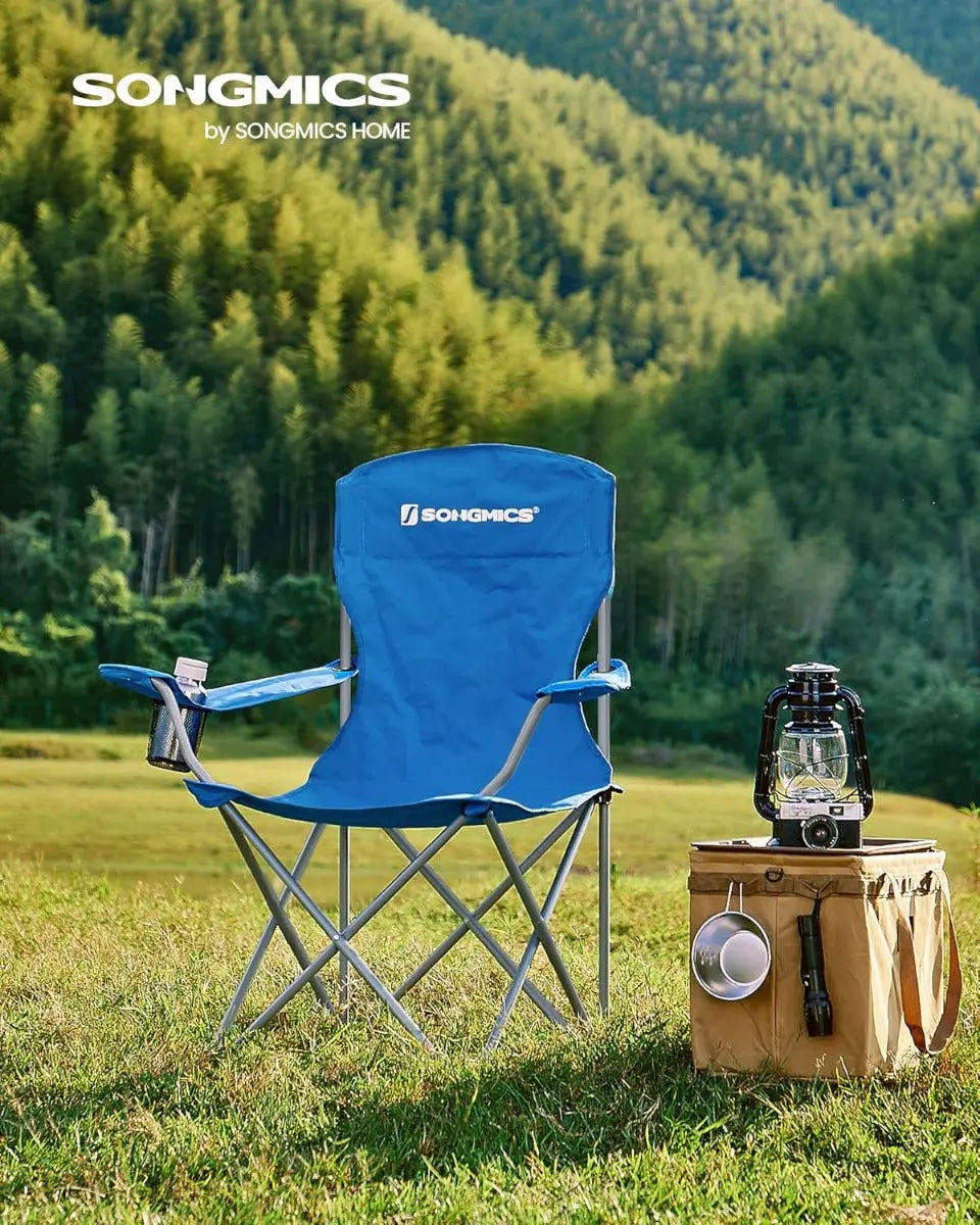 Campingstuhl faltbar 150kg Blau Oxford von Songmics